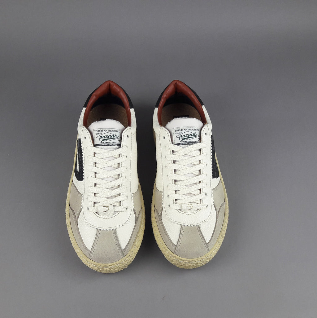 Puraai Sneakers Uomo Pelle Vegan Bianco Opaco