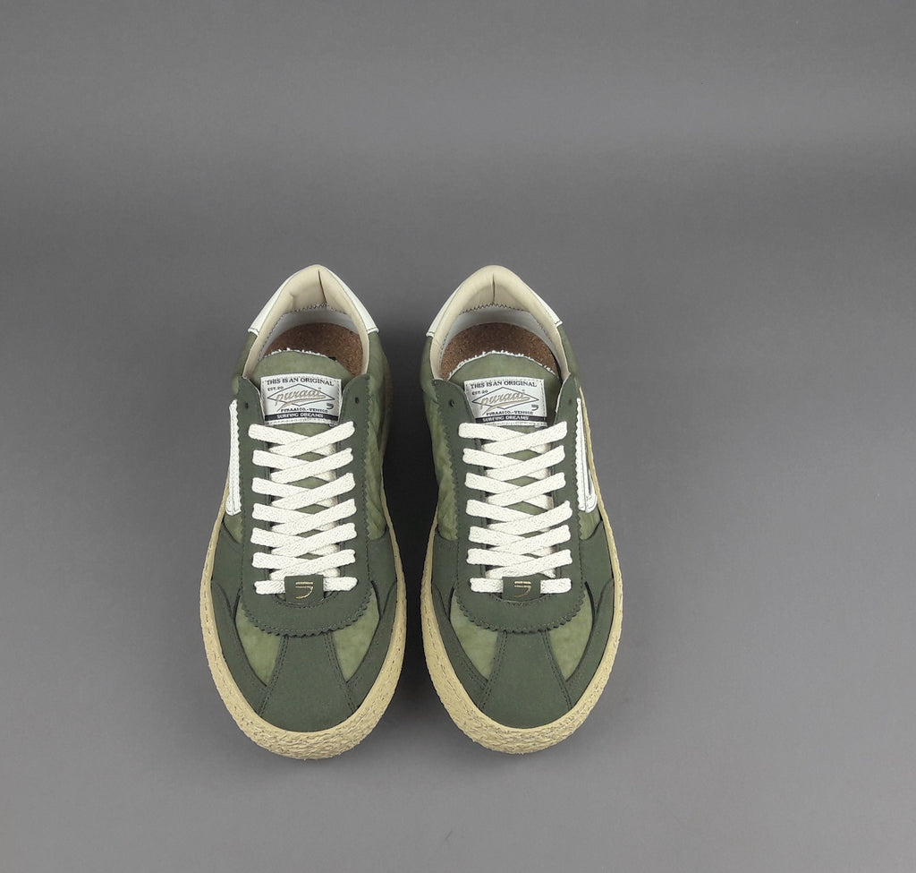 Puraai Sneakers Uomo Tessuto Vegan Tela Verde Militare