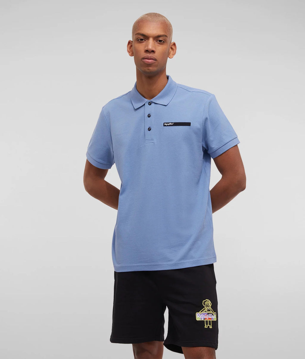 Refrigiwear Polo Uomo Pull Cotone Azzurro Ceruleo