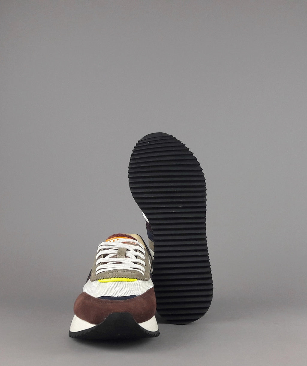 Serafini Sneakers Torino Uomo Camoscio Tela Marrone Spoiler Pelle