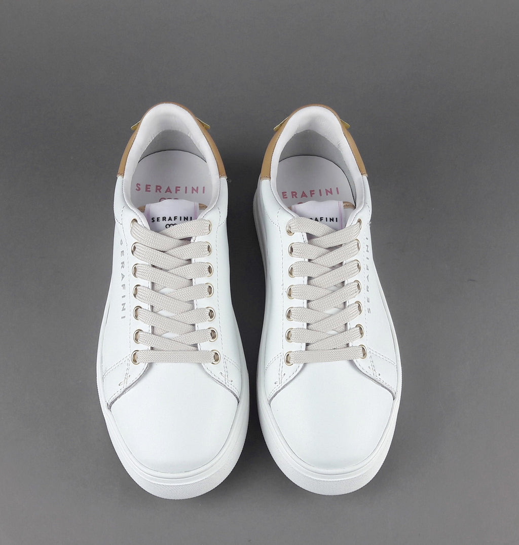 Serafini Sneakers Connors Donna Pelle Bianco Spoiler Cuoio