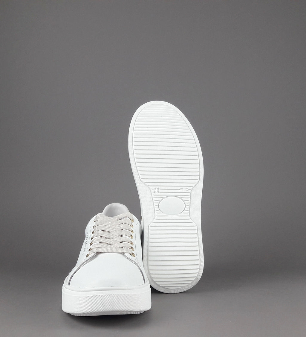 Serafini Sneakers Connors Donna Pelle Bianco Spoiler Cuoio