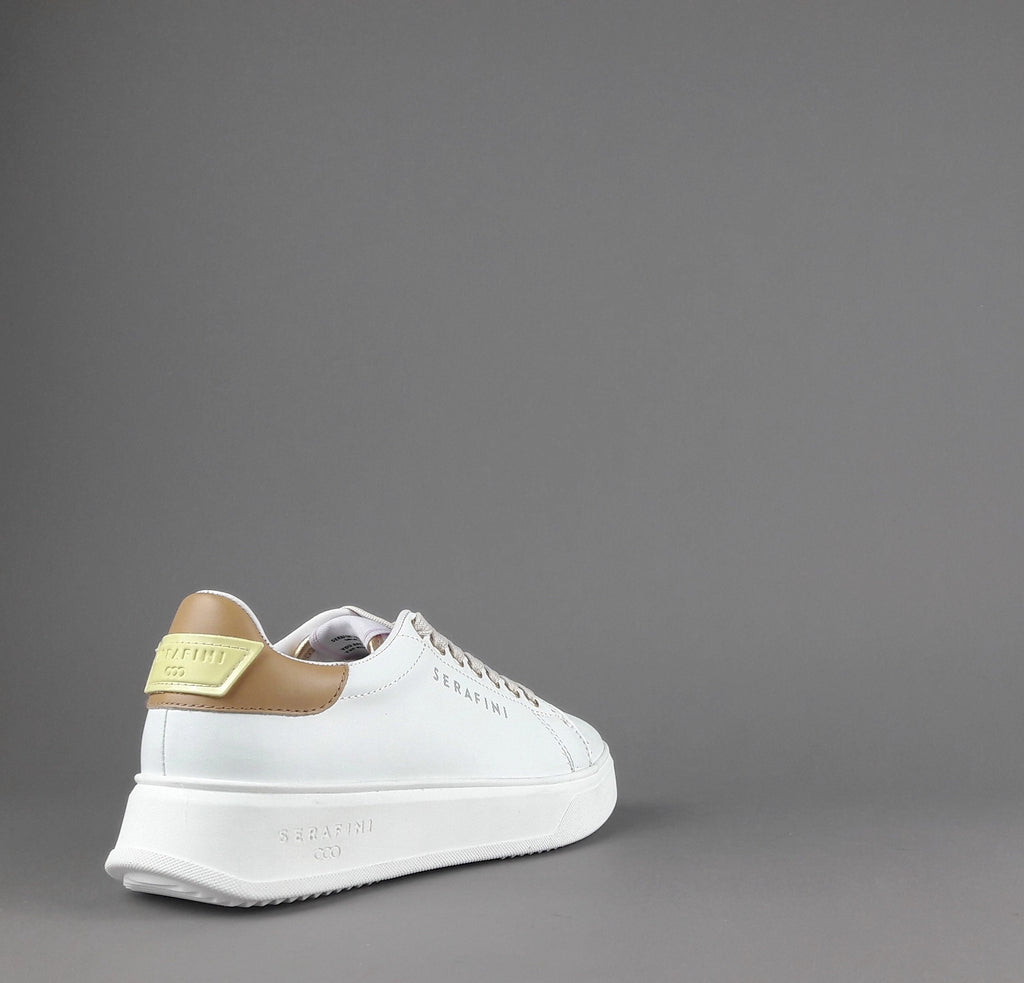 Serafini Sneakers Connors Donna Pelle Bianco Spoiler Cuoio