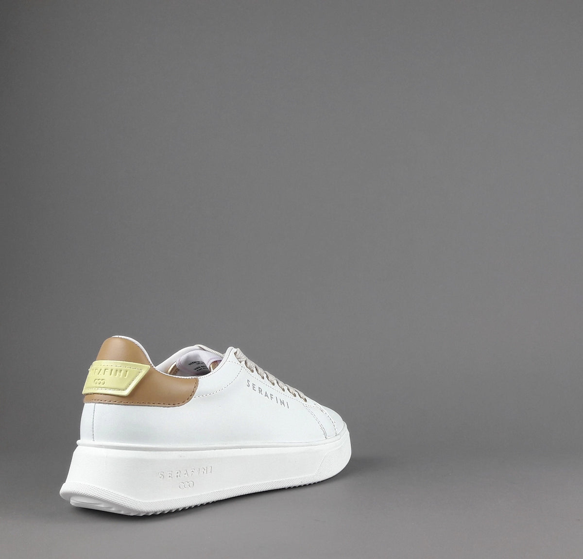 Serafini Sneakers Connors Donna Pelle Bianco Spoiler Cuoio