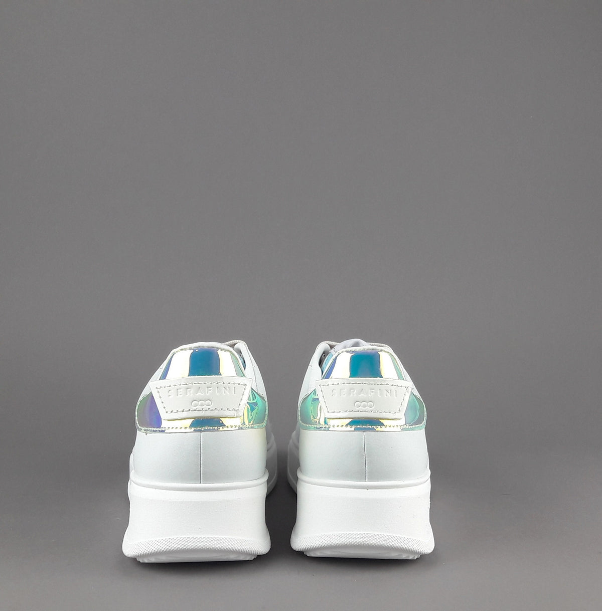 Serafini Sneakers Connors Donna Pelle Bianco Spoiler Iridescente
