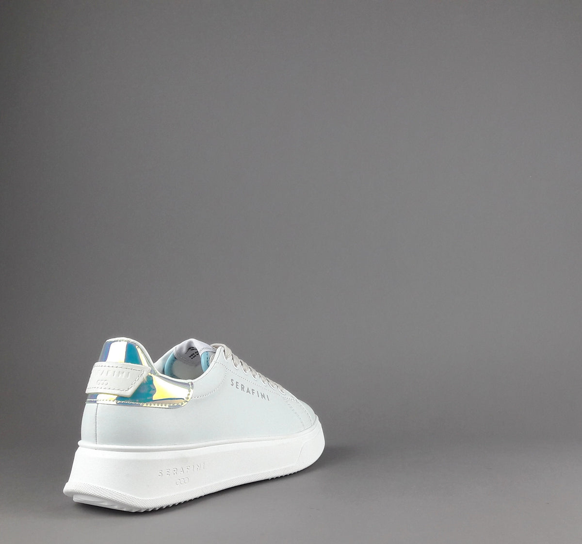 Serafini Sneakers Connors Donna Pelle Bianco Spoiler Iridescente
