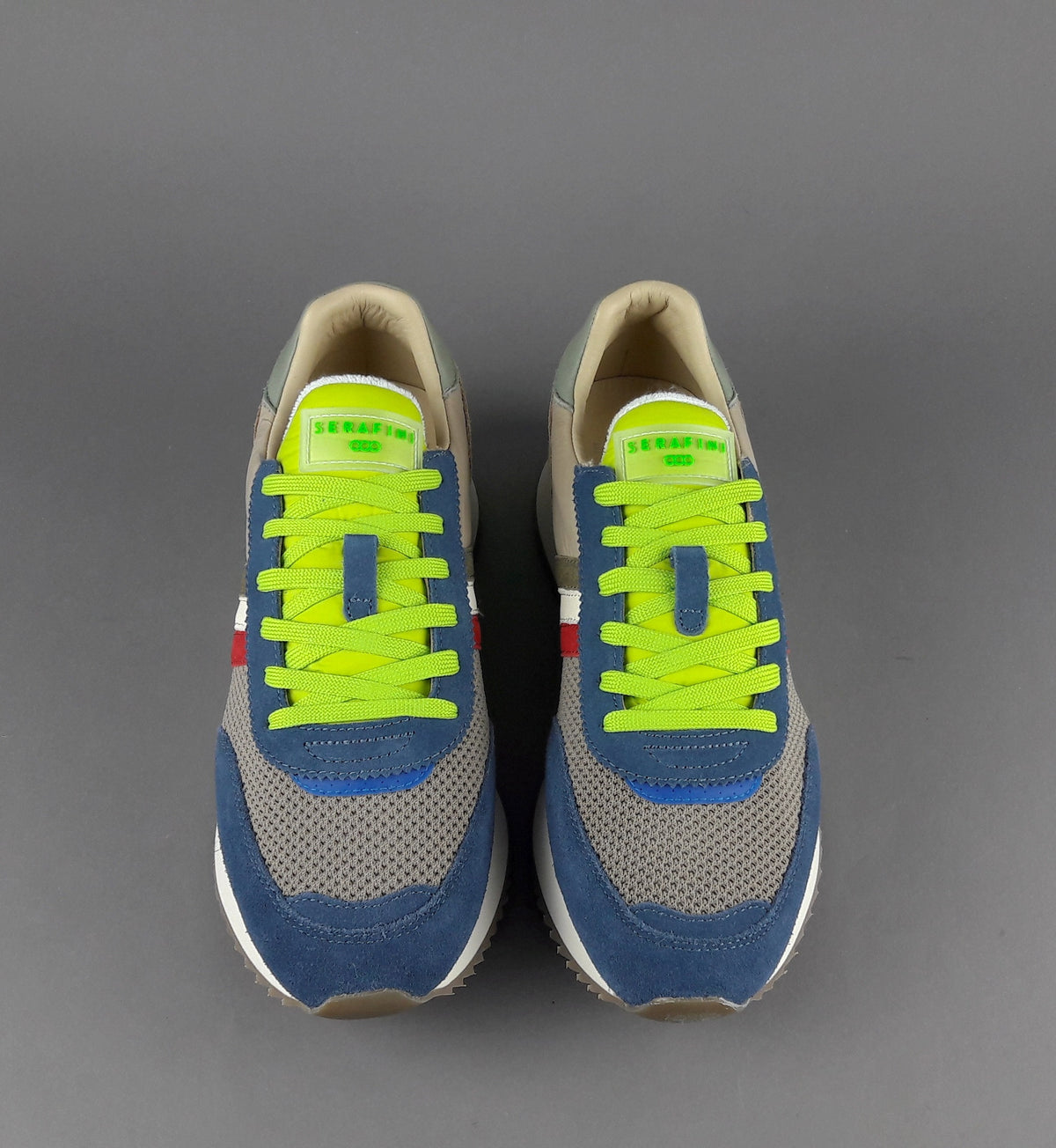 Serafini Sneakers Torino Uomo Camoscio Tela Blu Talpa Spoiler Pelle