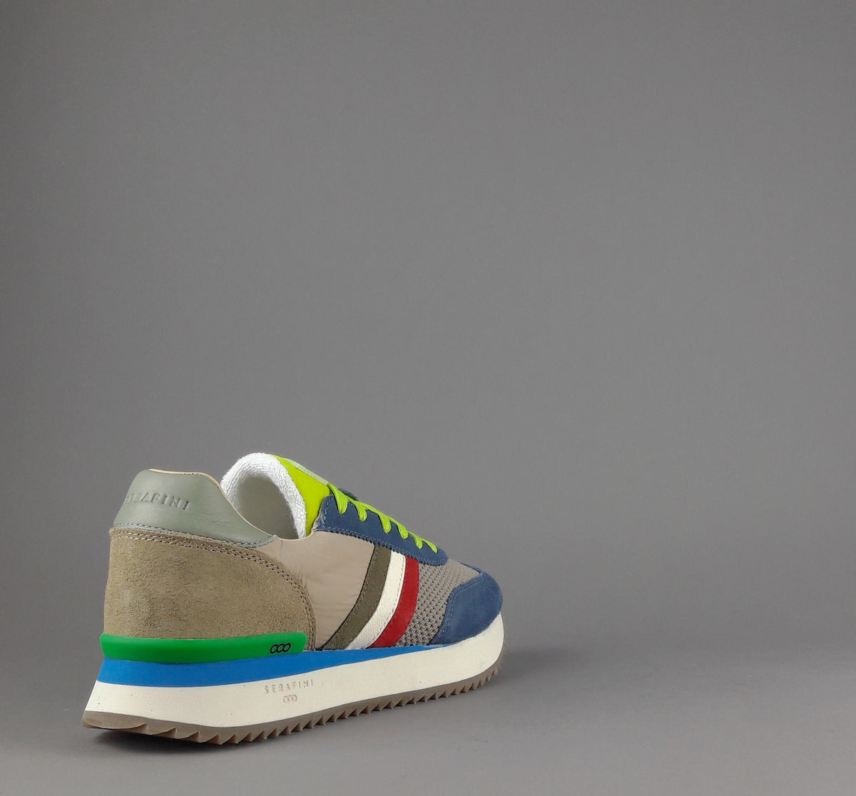 Serafini Sneakers Torino Uomo Camoscio Tela Blu Talpa Spoiler Pelle