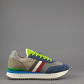 Serafini Sneakers Torino Uomo Camoscio Tela Blu Talpa Spoiler Pelle
