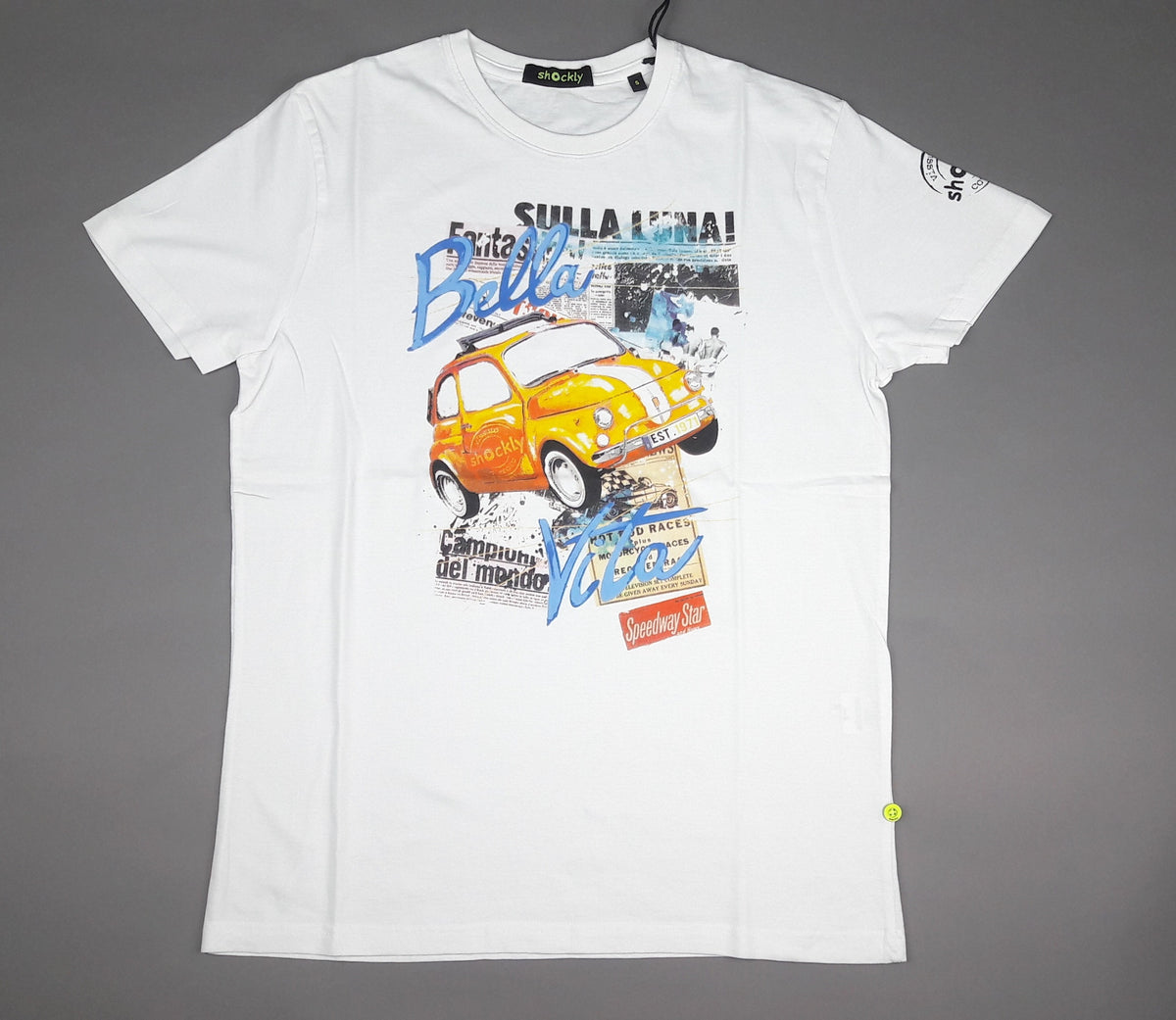Shockly T-Shirt Uomo Cotone Bianco Con Stampa
