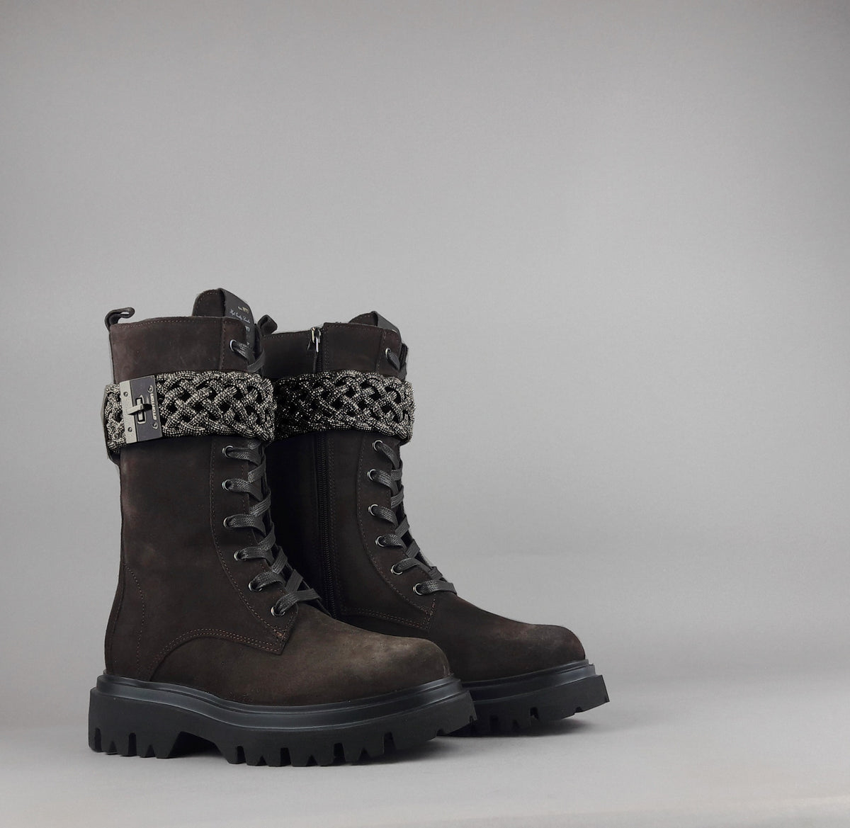 Stokton Anfibio Donna Camoscio Marrone Scuro