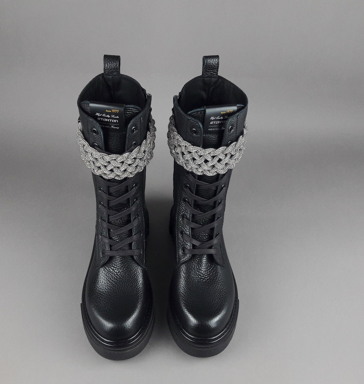 Stokton Anfibio Donna Pelle Bottalata Nero