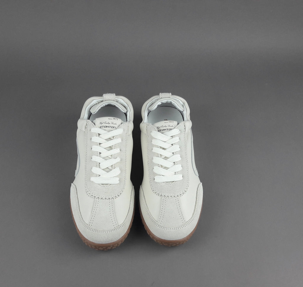 Stokton Sneakers Donna Camoscio Pelle Panna