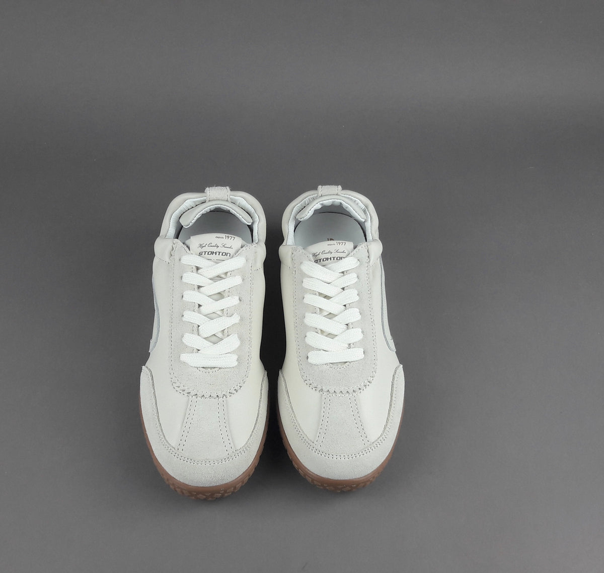 Stokton Sneakers Donna Camoscio Pelle Panna