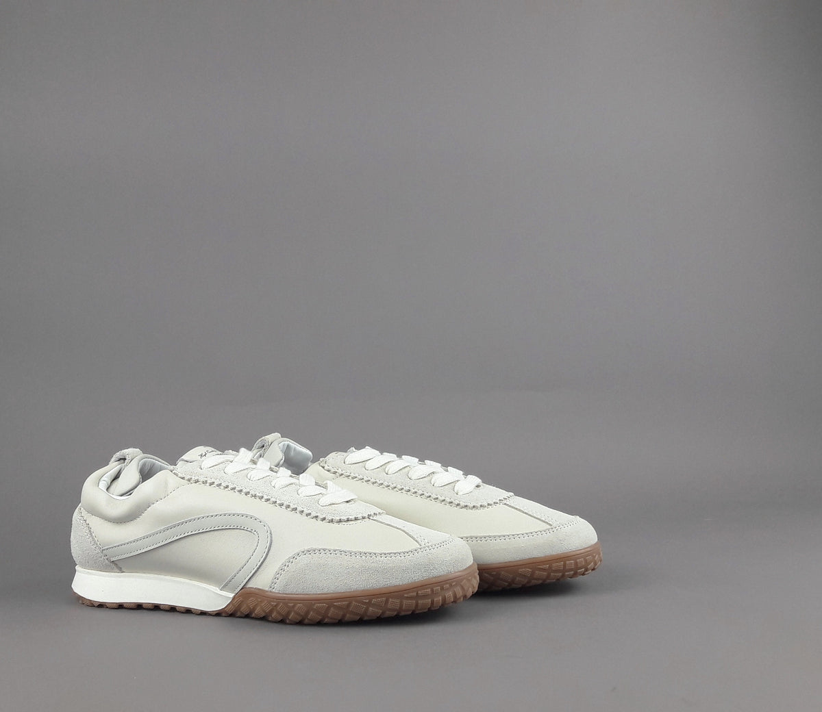 Stokton Sneakers Donna Camoscio Pelle Panna