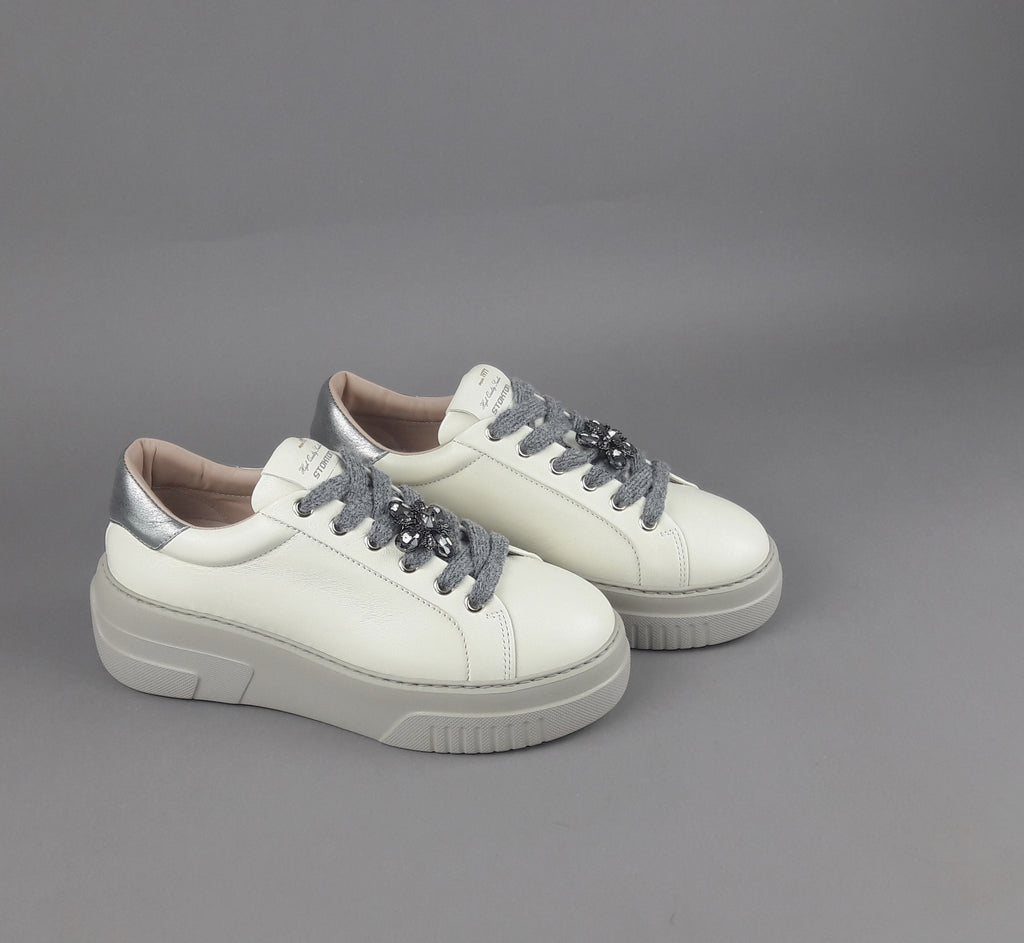 Stokton Sneakers Donna Pelle Avorio