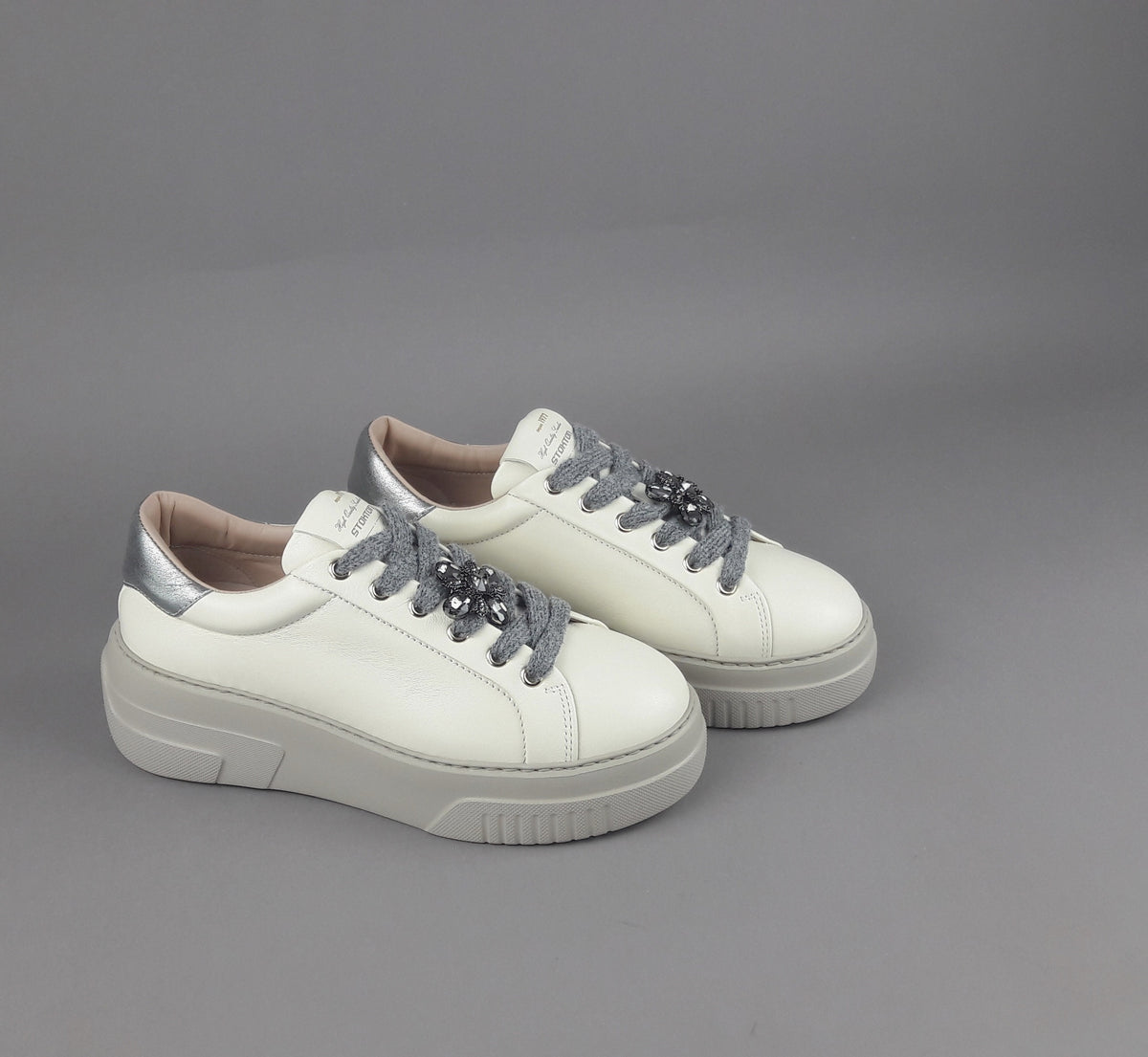 Stokton Sneakers Donna Pelle Avorio