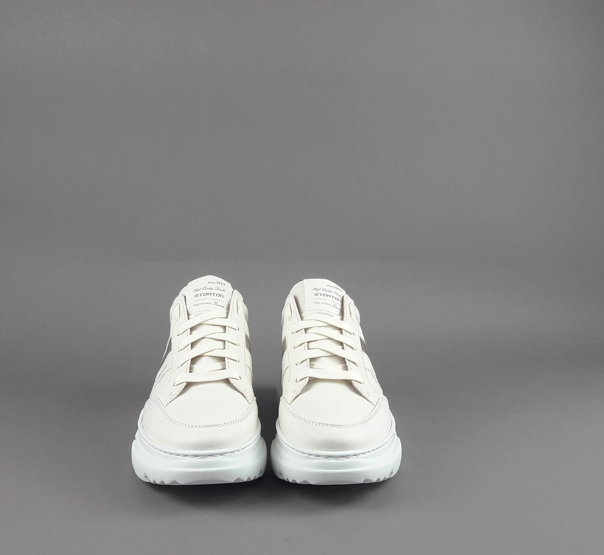 Stokton Sneakers Donna Pelle Bianco Opaco