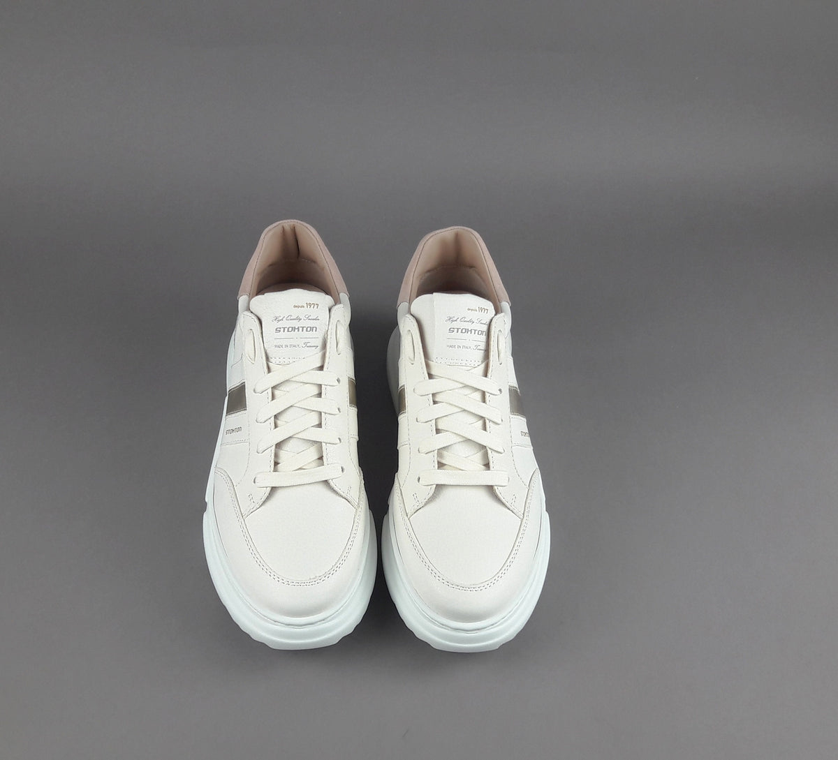 Stokton Sneakers Donna Pelle Bianco Opaco