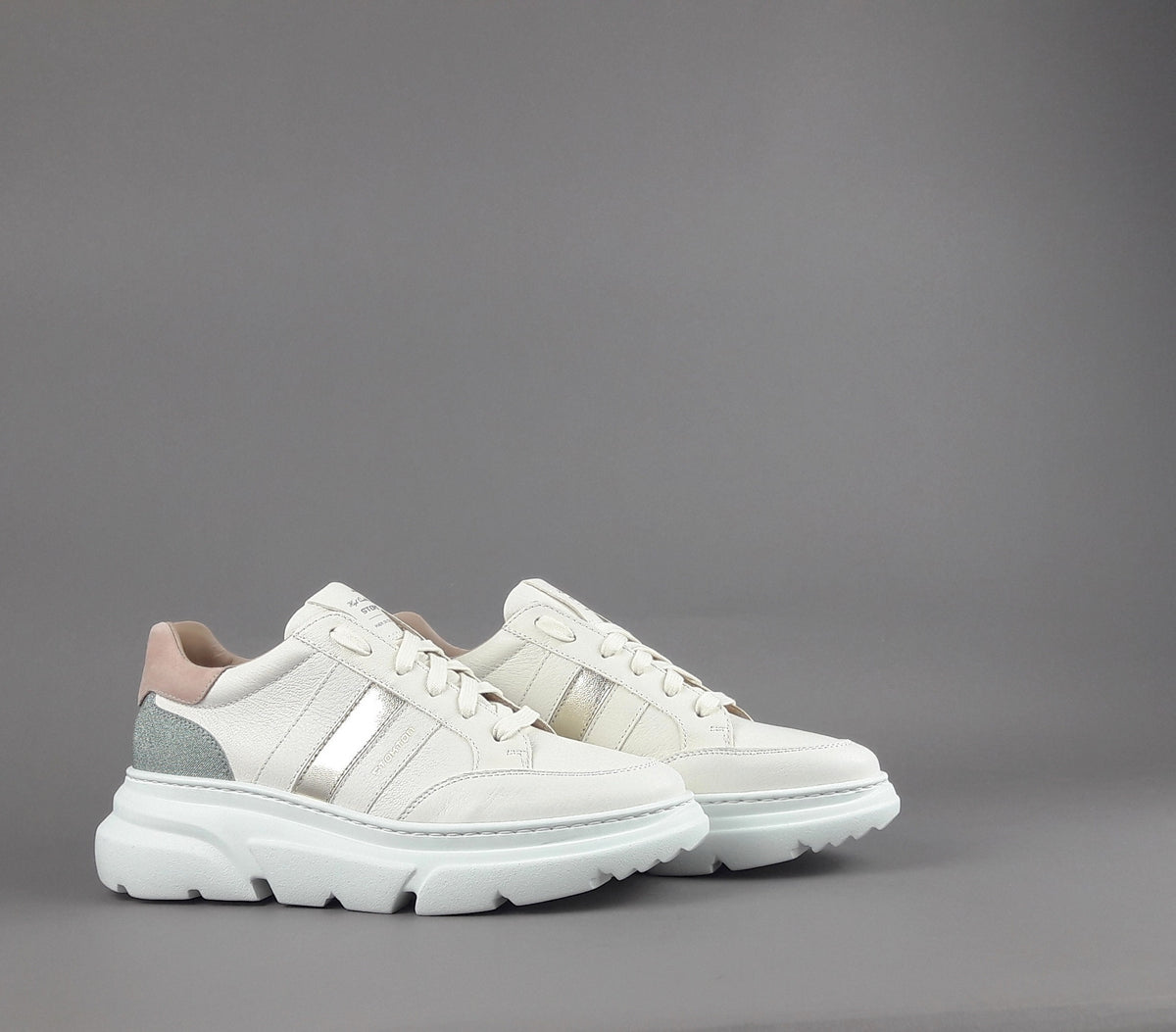 Stokton Sneakers Donna Pelle Bianco Opaco