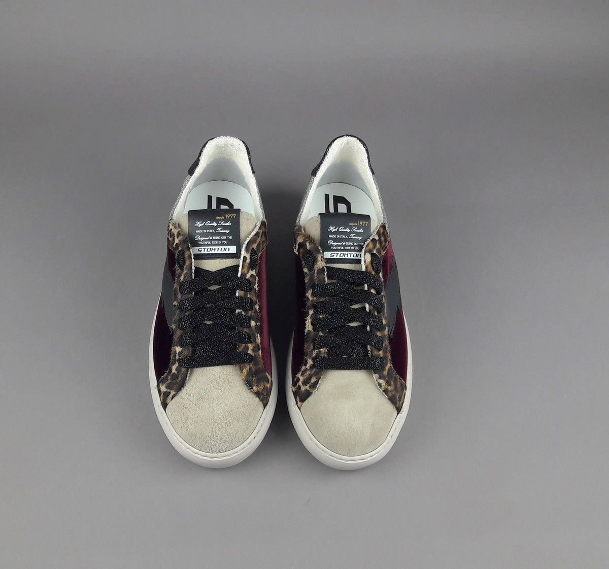 Stokton Sneakers Donna Velluto Bordeaux