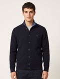 Sun 68 Cardigan Uomo Misto Cashmere Blu Scuro