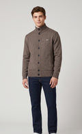 Sun 68 Cardigan Uomo Misto Cashmere Talpa Scuro