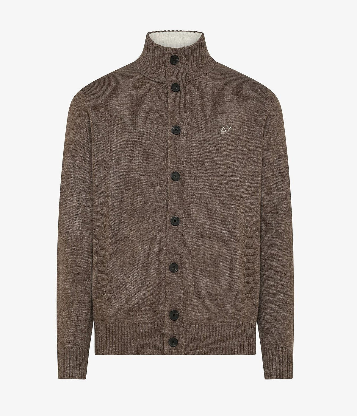Sun 68 Cardigan Uomo Misto Cashmere Talpa Scuro