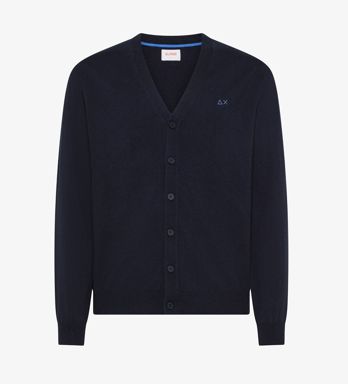Sun 68 Cardigan Uomo Misto Lana Blu Scuro