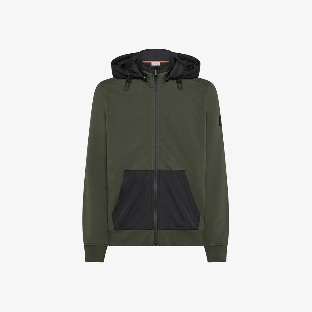 Sun 68 Felpa Giacca Uomo Misto Cotone Verde Militare
