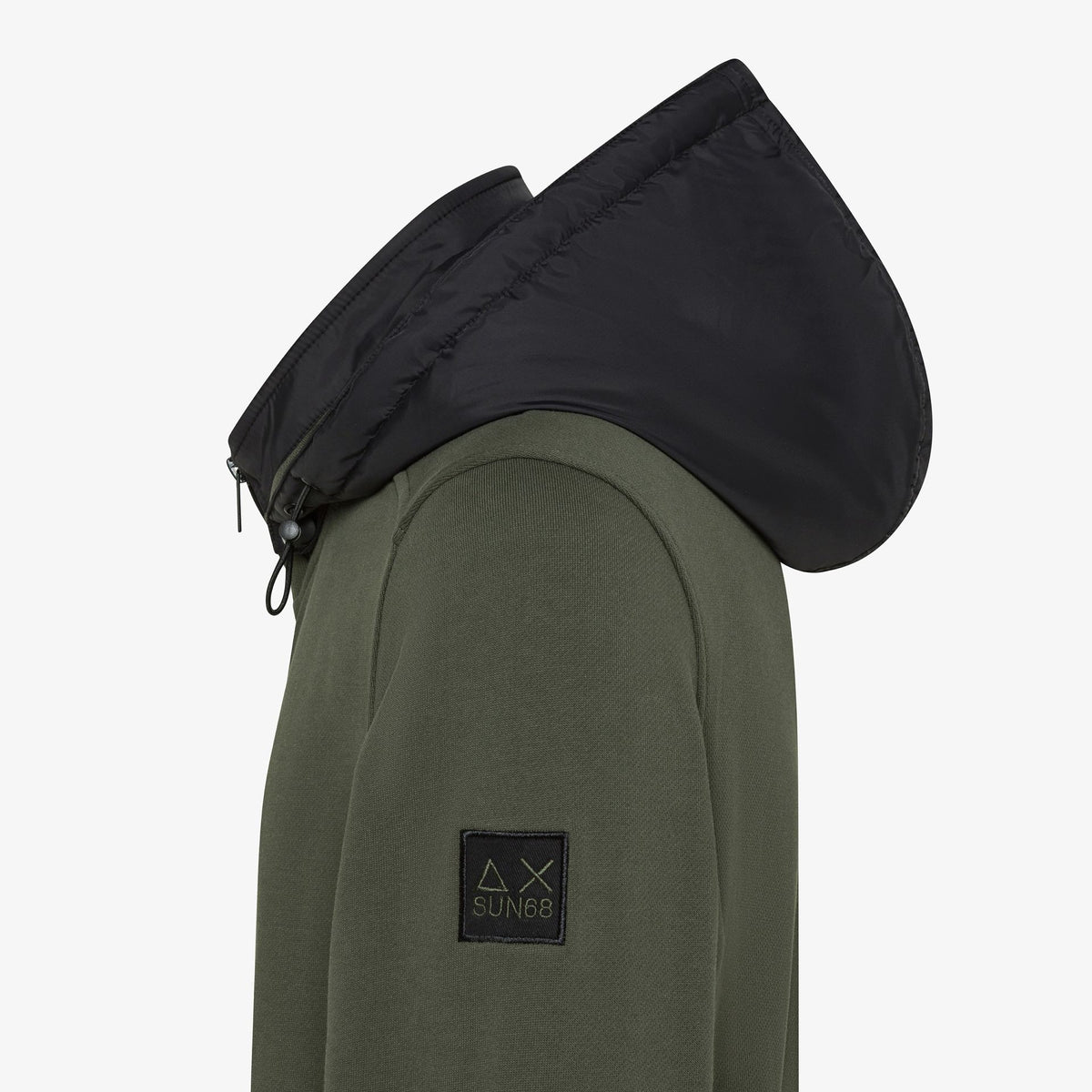 Sun 68 Felpa Giacca Uomo Misto Cotone Verde Militare