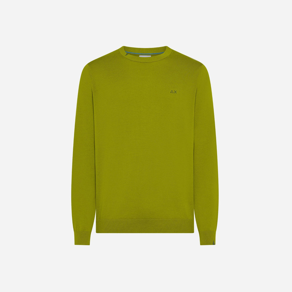 Sun 68 Maglia Uomo Girocollo Cotone Verde Militare Tenue