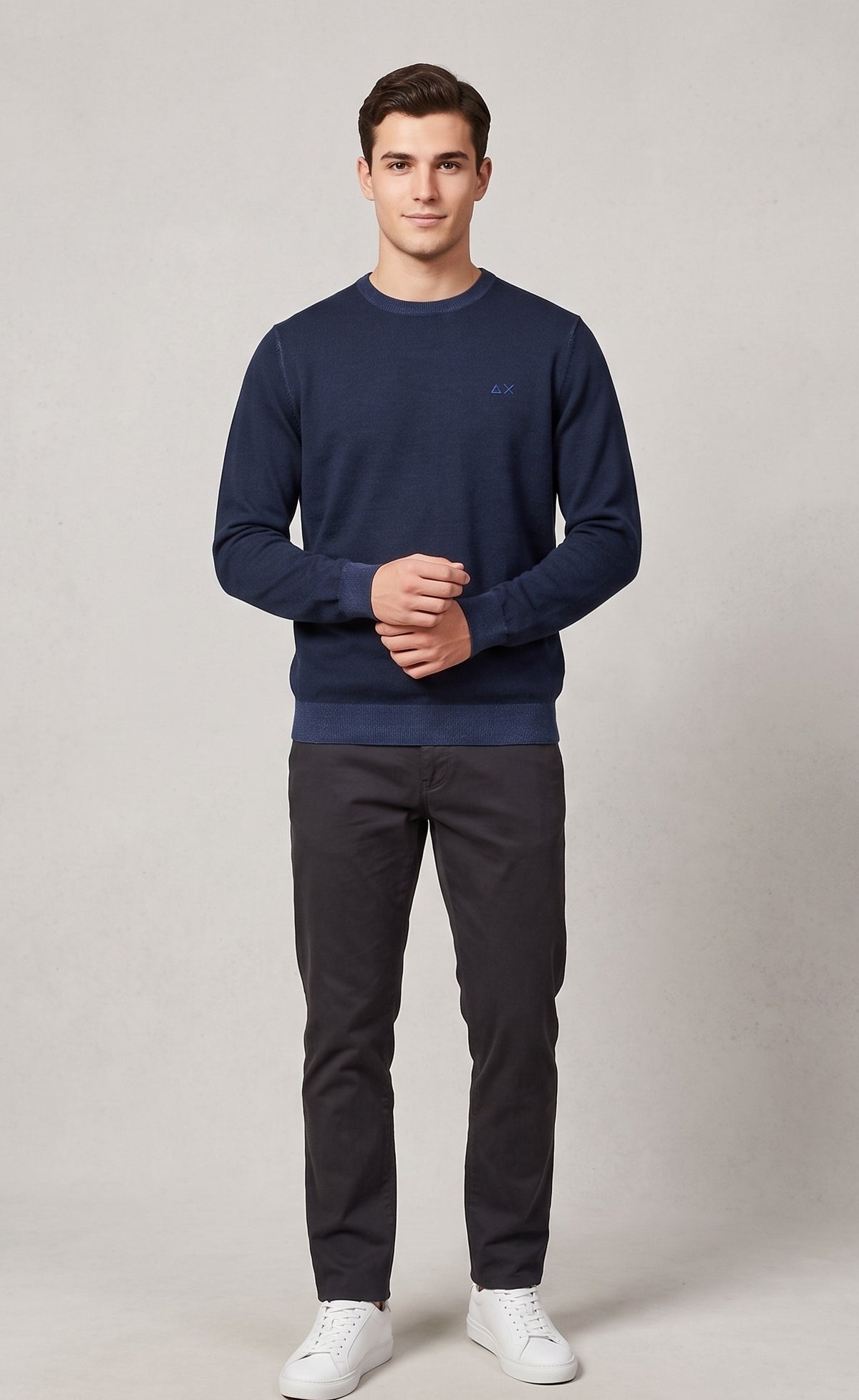 Sun 68 Maglia Uomo Lana Blu Scuro
