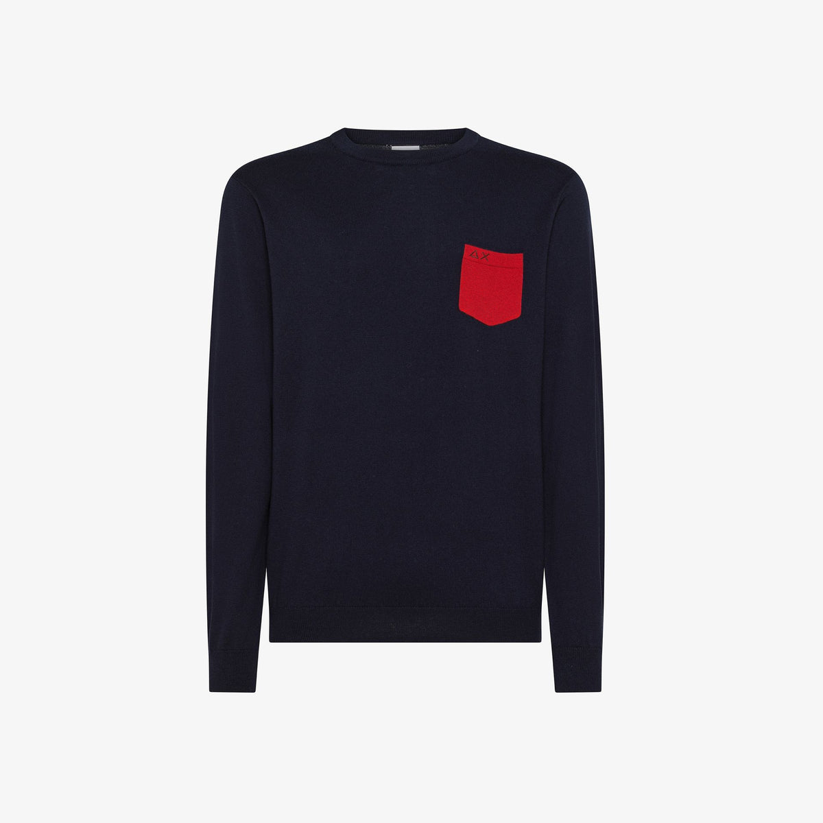 Sun 68 Maglia Uomo Misto Lana Blu Scuro