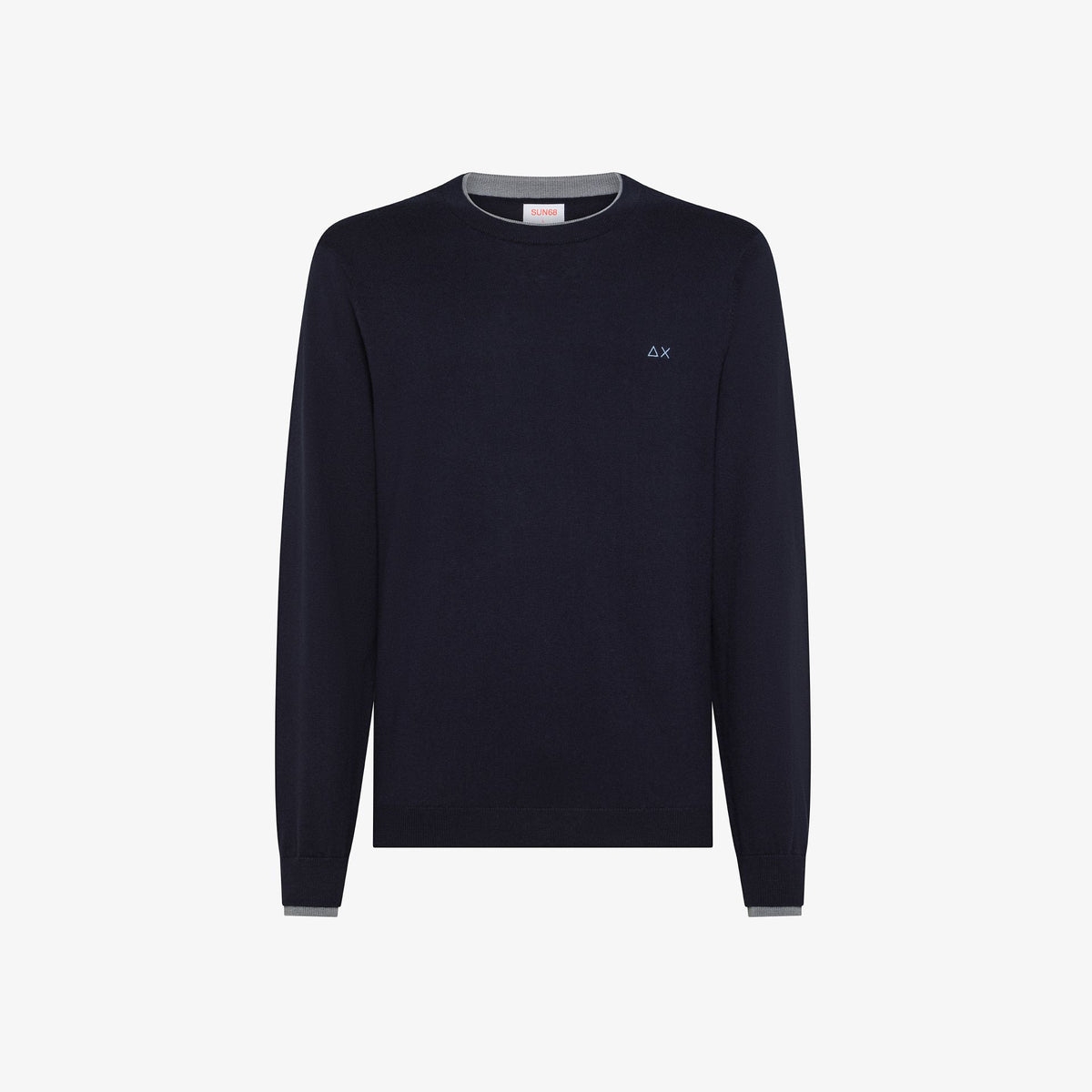 Sun 68 Maglia Uomo Misto Lana Blu Scuro