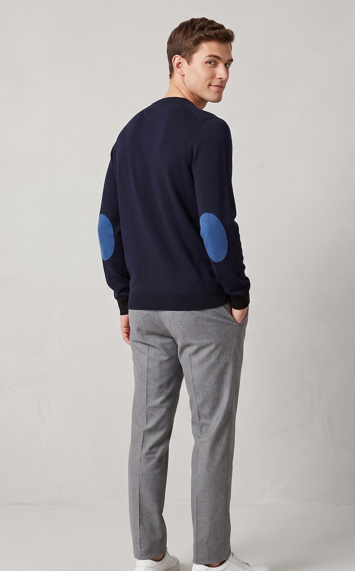 Sun 68 Maglia Uomo Misto Lana Blu Scuro
