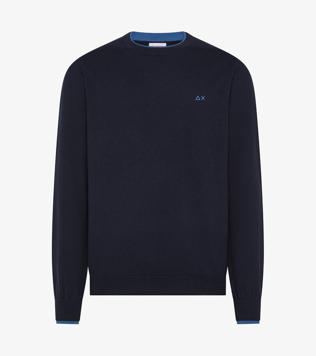 Sun 68 Maglia Uomo Misto Lana Blu Scuro