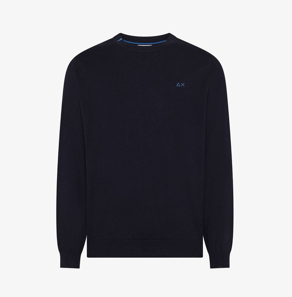 Sun 68 Maglia Uomo Misto Lana Blu Scuro