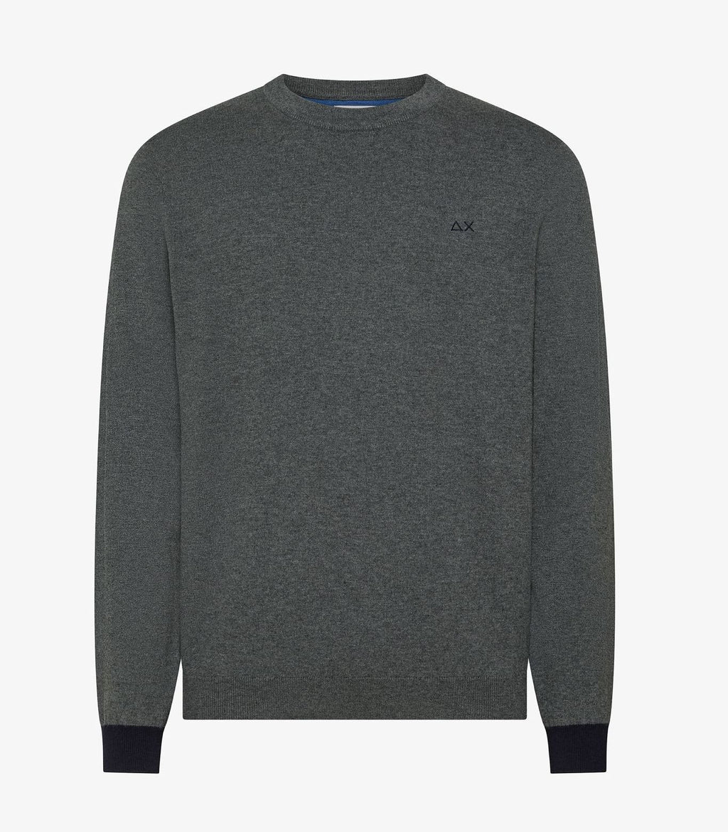 Sun 68 Maglia Uomo Misto Lana Grigio Scuro