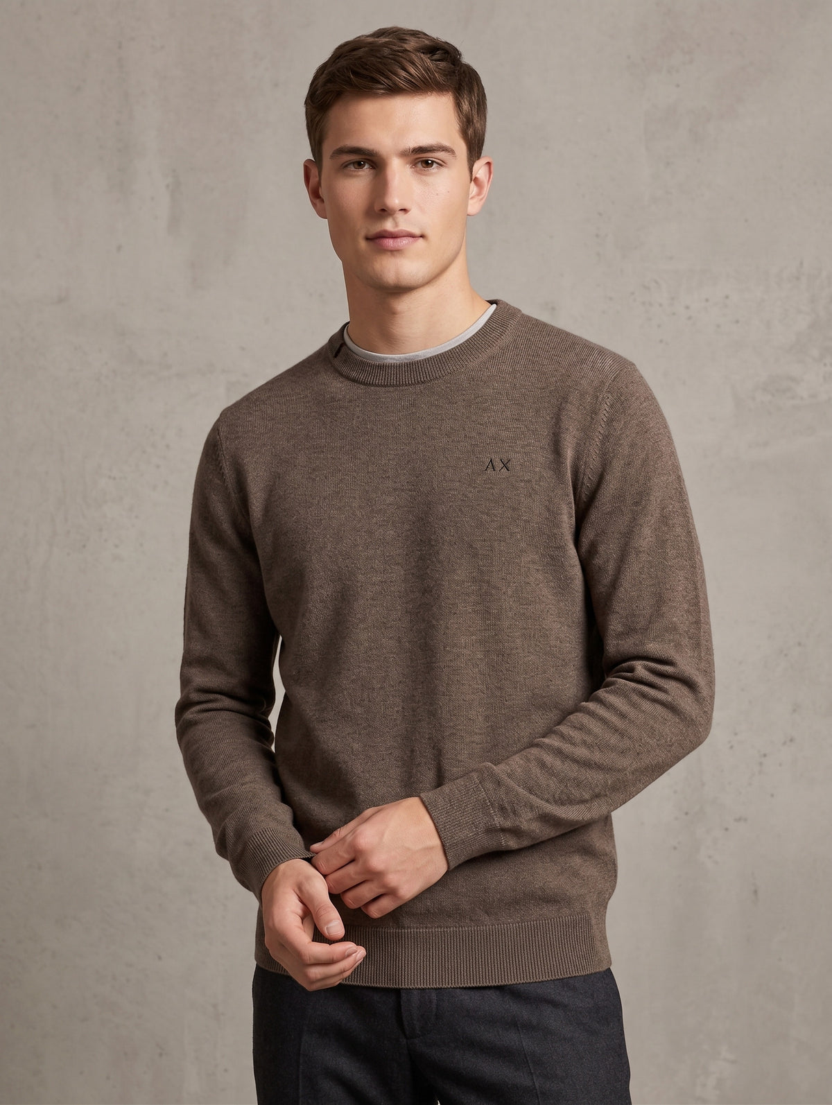 Sun 68 Maglia Uomo Misto Lana Talpa Scuro