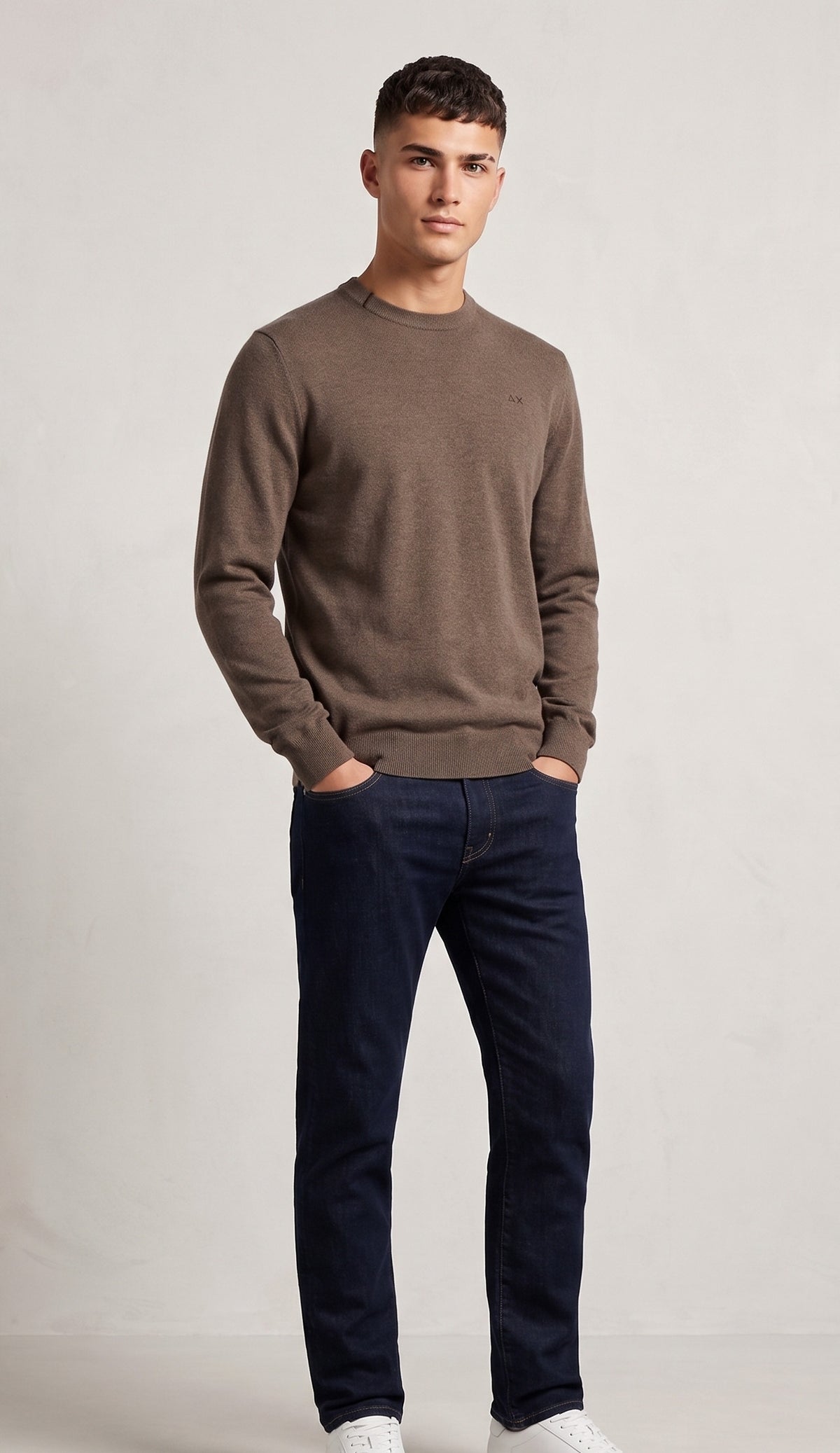 Sun 68 Maglia Uomo Misto Lana Talpa Scuro