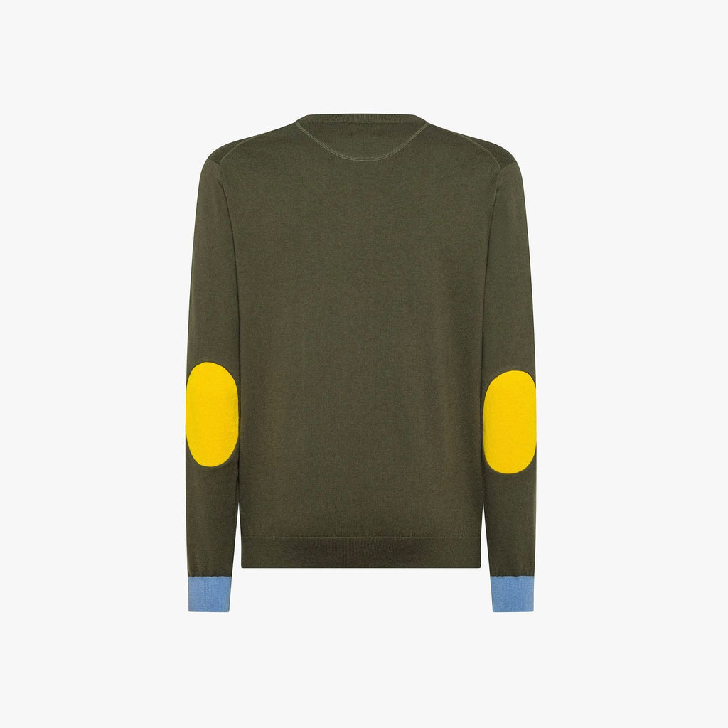Sun 68 Maglia Uomo Misto Lana Verde Militare