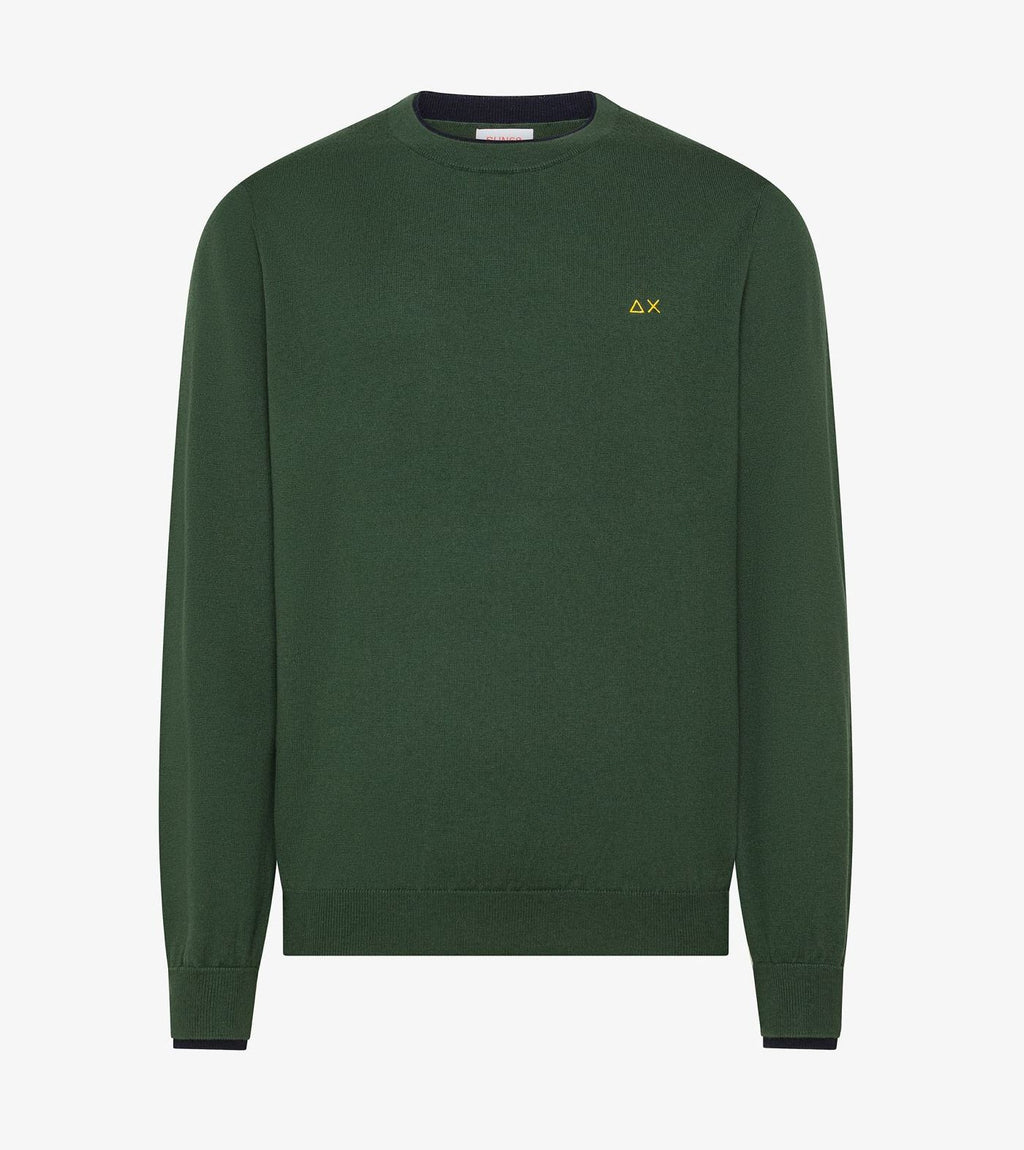 Sun 68 Maglia Uomo Misto Lana Verde Scuro