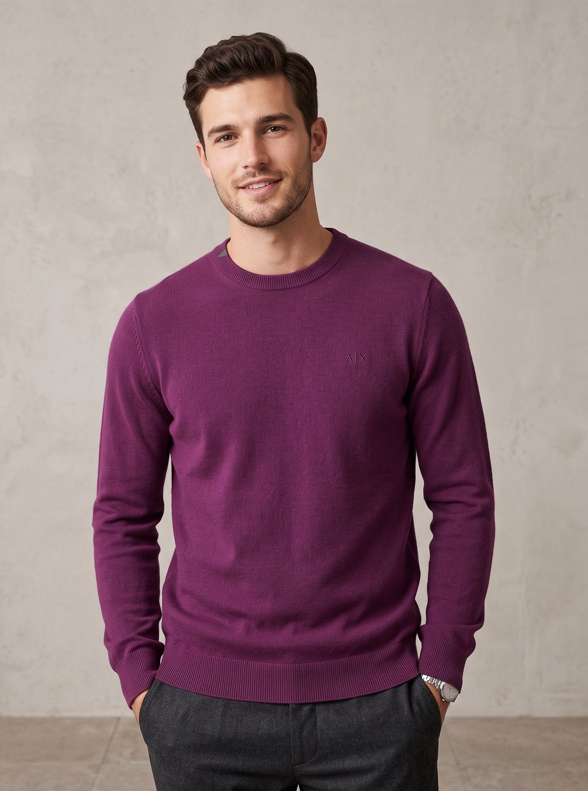 Sun 68 Maglia Uomo Misto Lana Wine