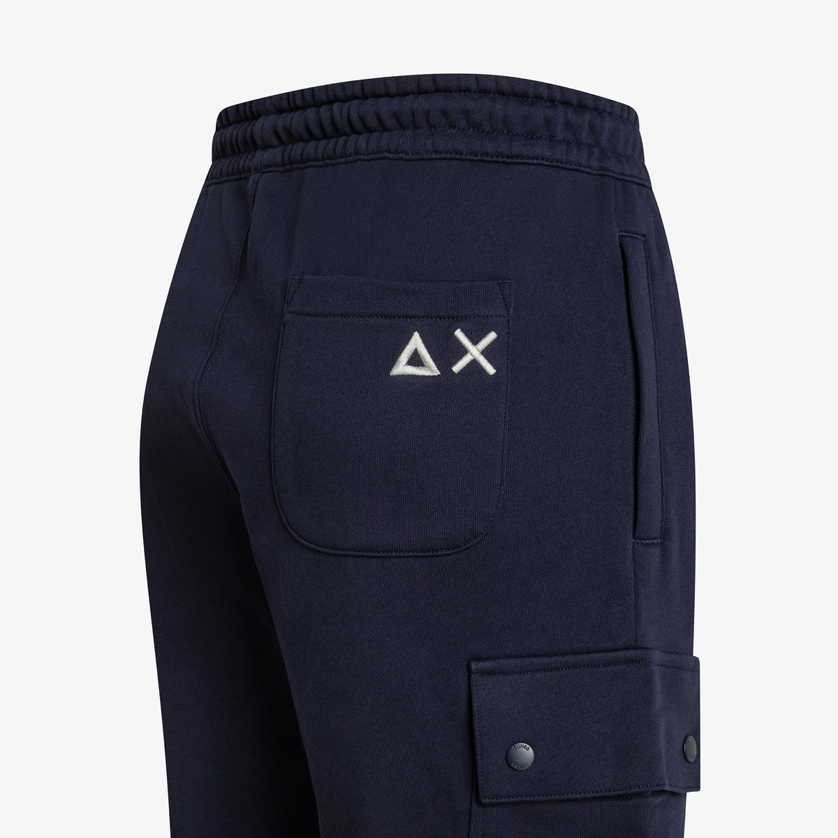 Sun 68 Pantalone Felpa Cargo Uomo Cotone Blu Scuro