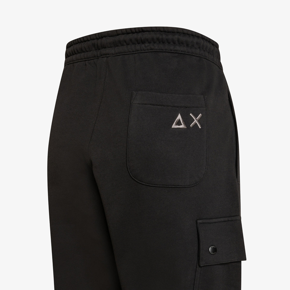 Sun 68 Pantalone Felpa Cargo Uomo Cotone Nero