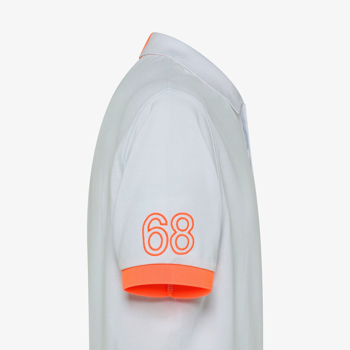 Sun 68 Polo Uomo Logo Fluo Cotone Stretch Bianco
