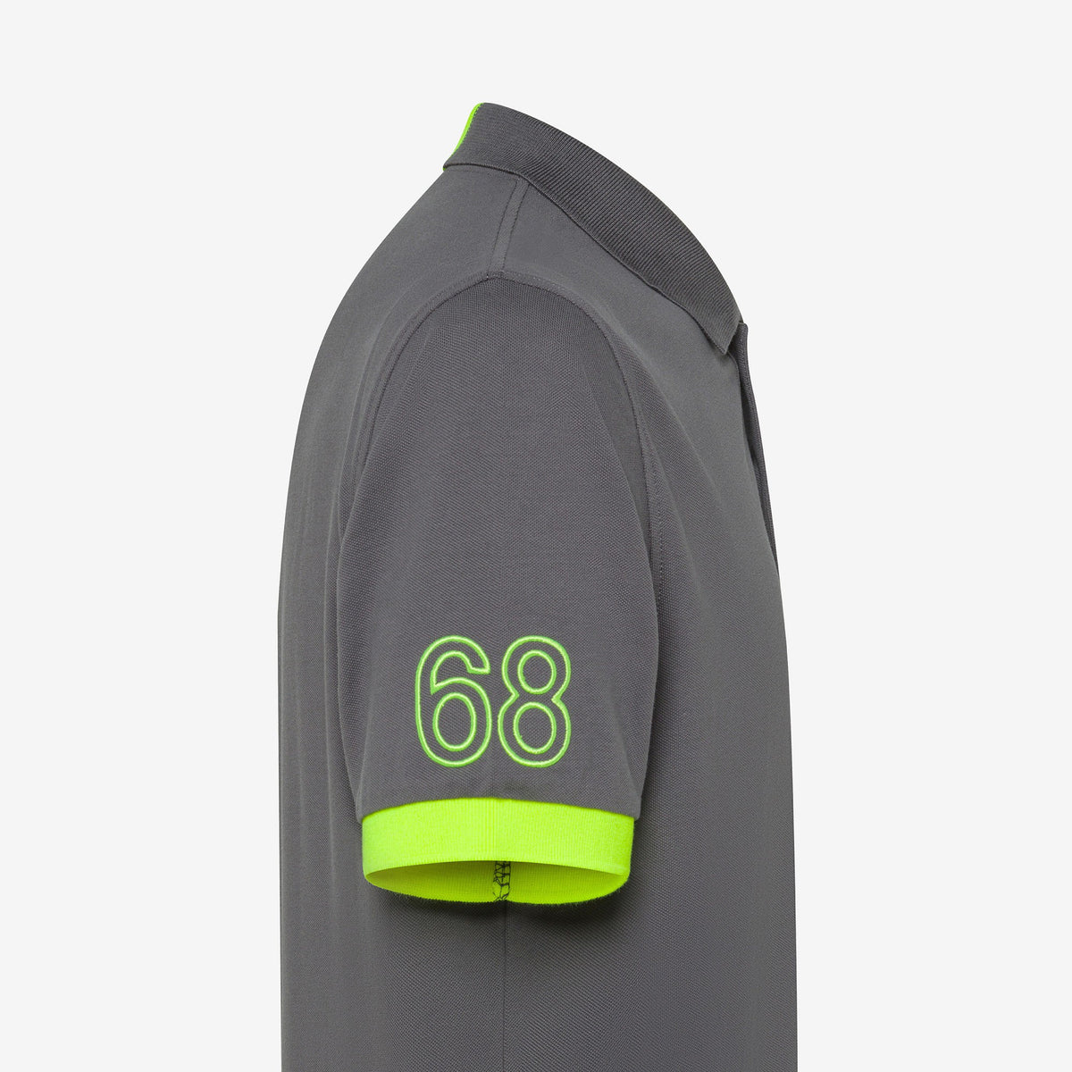 Sun 68 Polo Uomo Logo Fluo Cotone Stretch Grigio