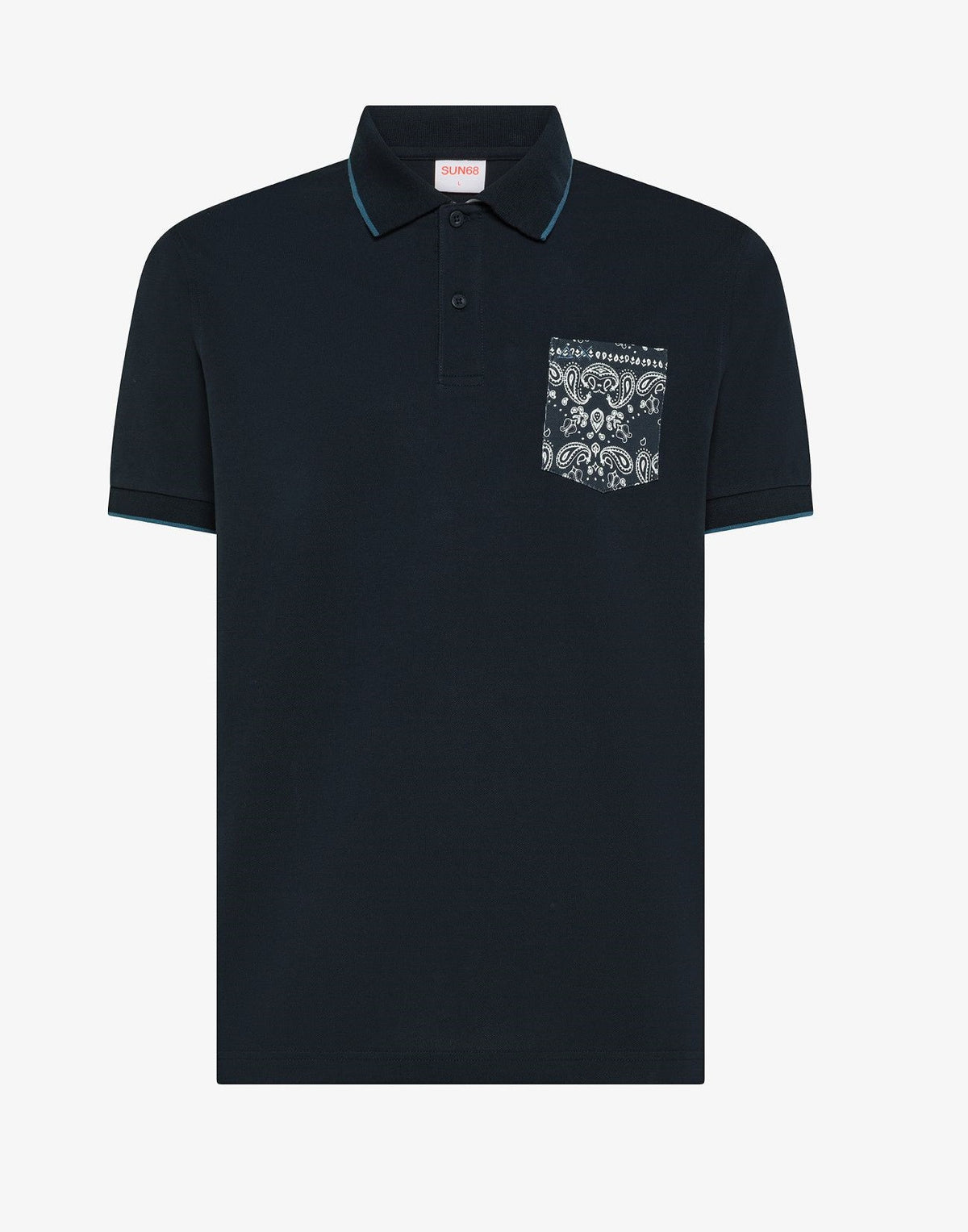 Sun 68 Polo Uomo Pocket Blu Scuro