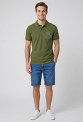 Sun 68 Polo Uomo Pocket Verde Militare